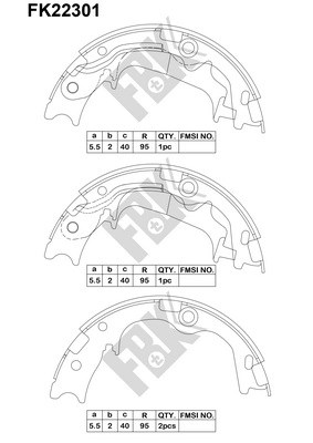 Brake Shoe Set, parking brake (FK22301)