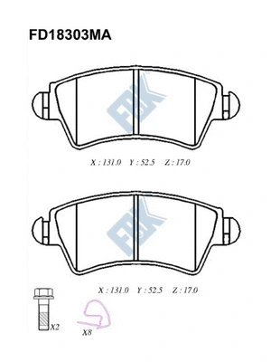 Brake Pad Set, disc brake (FD18303MA)