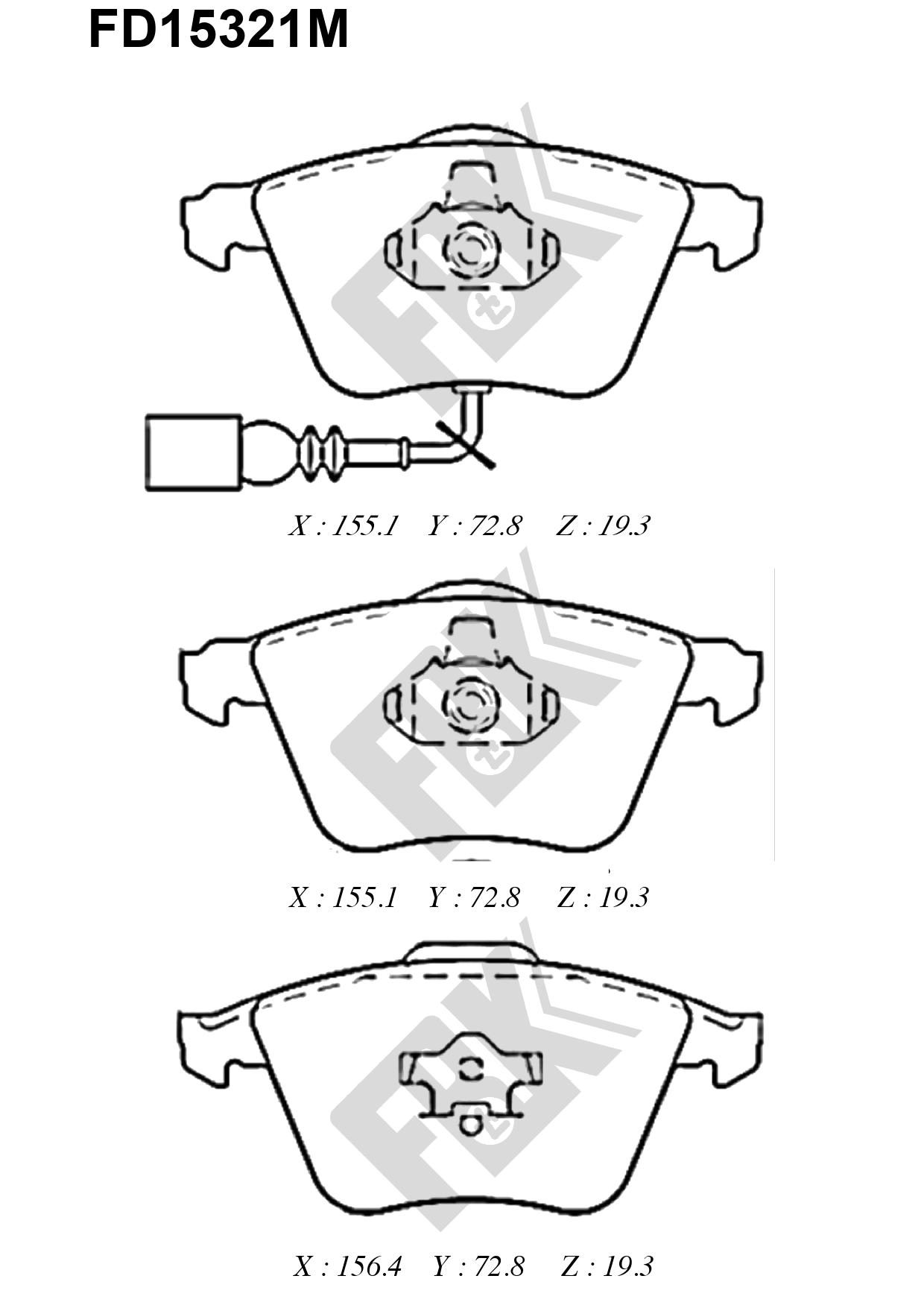 Brake Pad Set, disc brake (FD15321M)