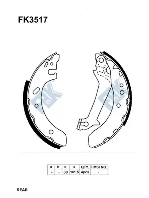 Brake Shoe Set (FK3517)
