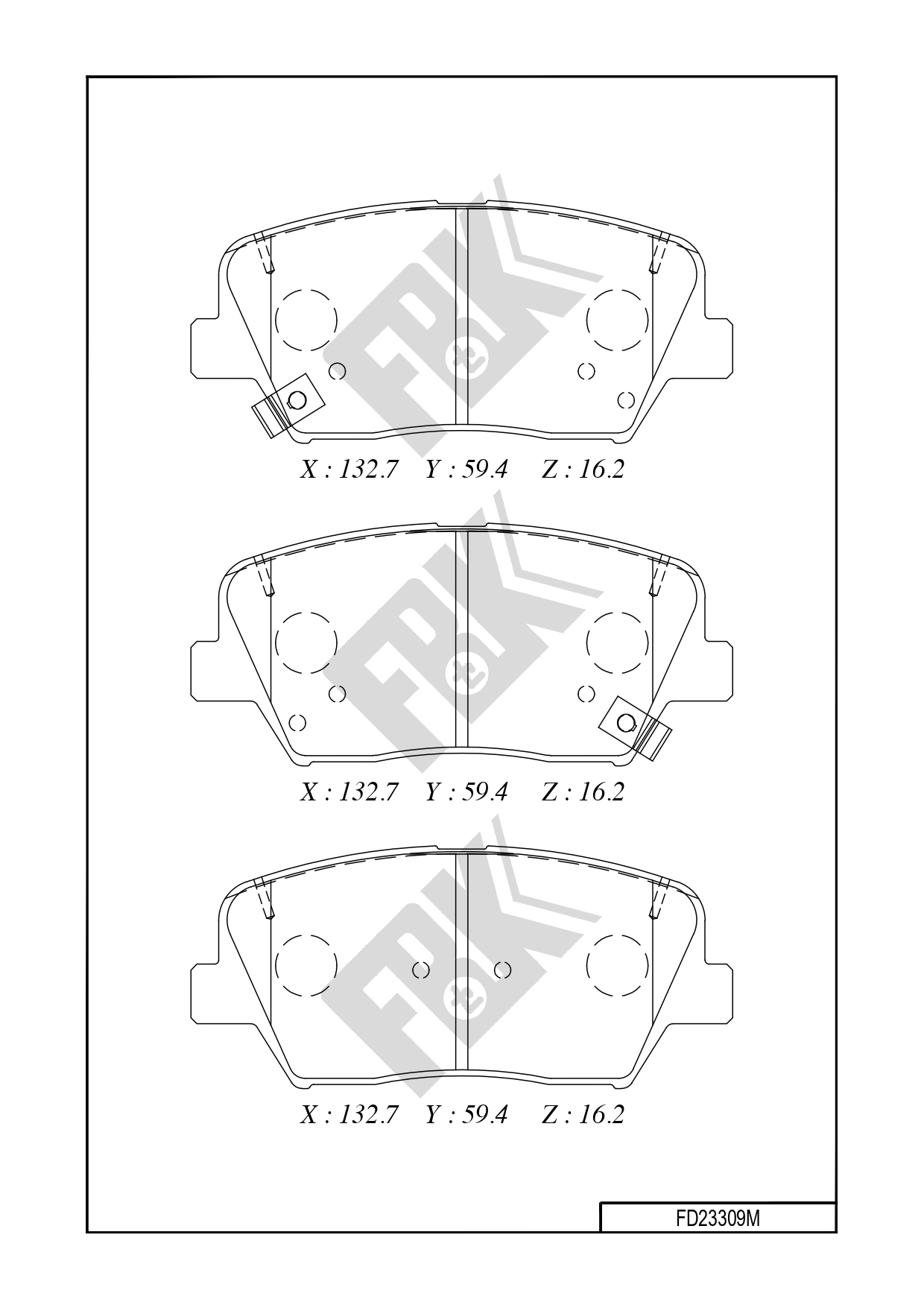 Brake Pad Set, disc brake (FD23309M)