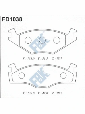Brake Pad Set, disc brake (FD1038)