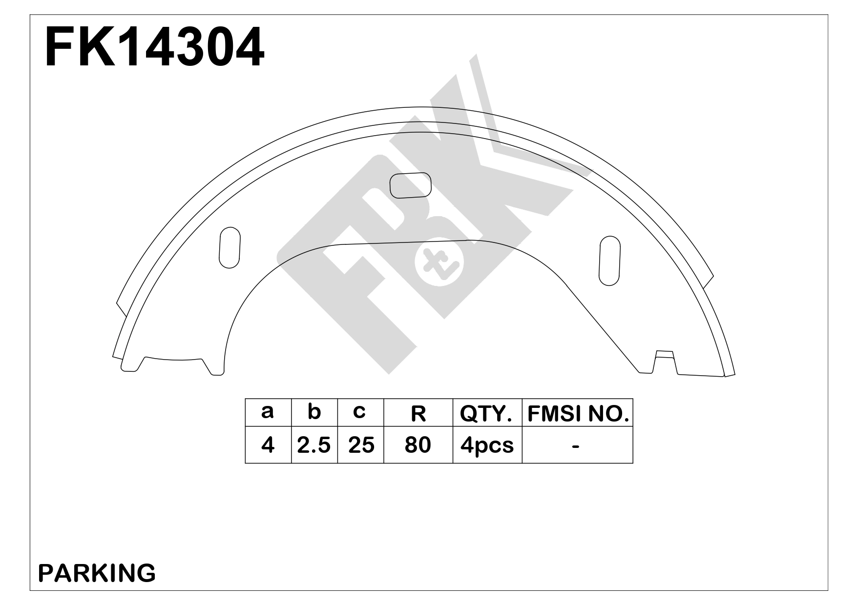 Brake Shoe Set, parking brake (FK14304)