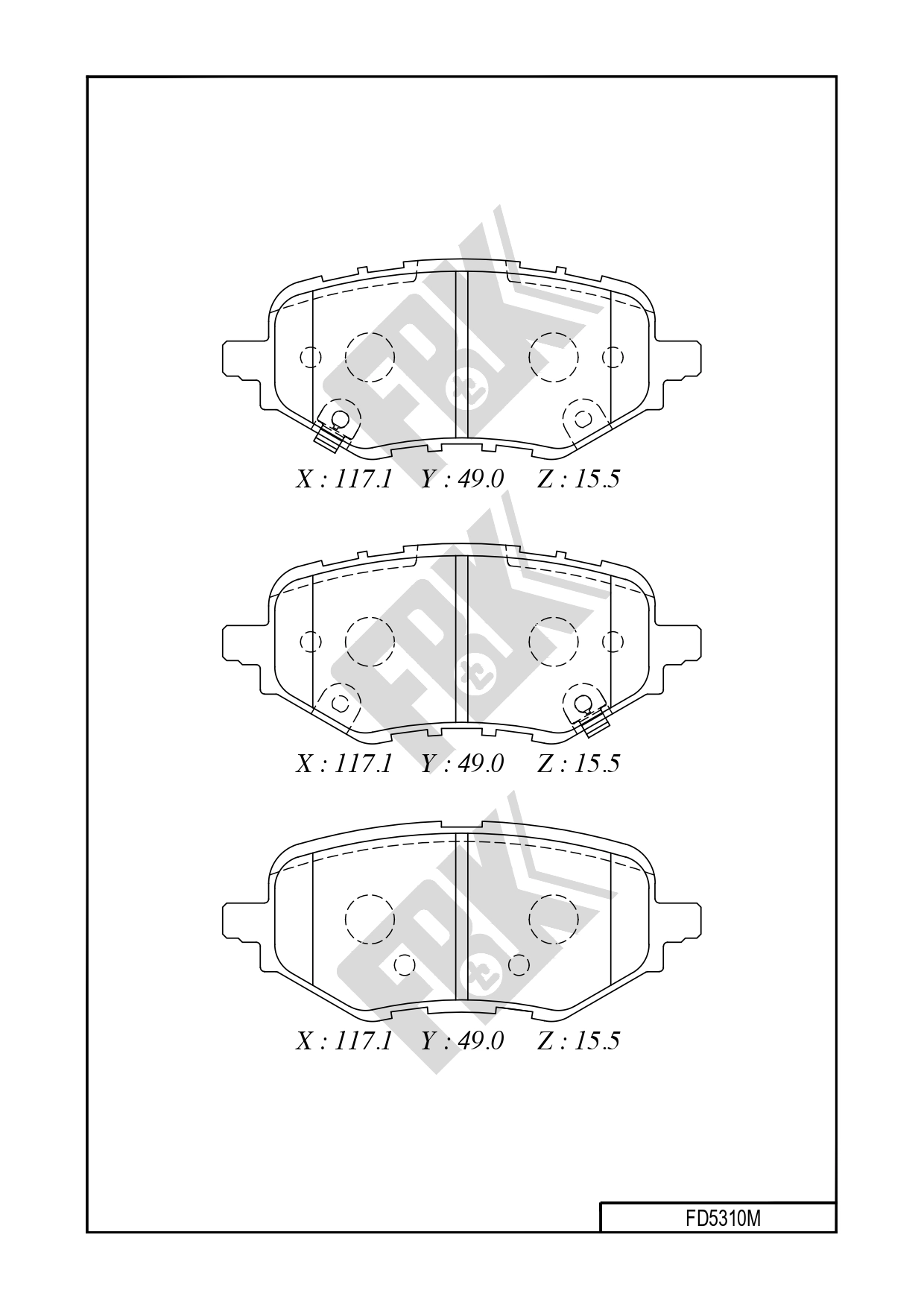Brake Pad Set, disc brake (FD5310M)