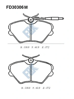 Brake Pad Set, disc brake (FD30306M)