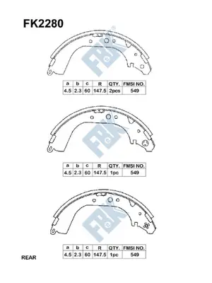 Brake Shoe Set (FK2280)