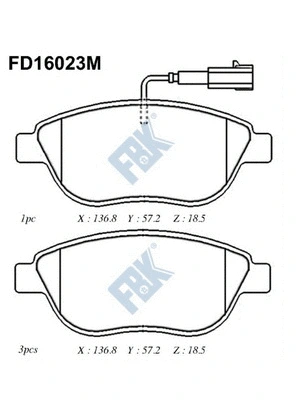 Brake Pad Set, disc brake (FD16023M)