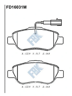 Brake Pad Set, disc brake (FD16031M)