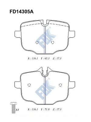 Brake Pad Set, disc brake (FD14305A)