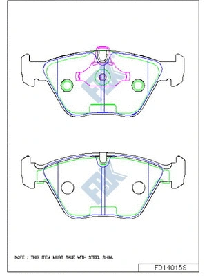 Brake Pad Set, disc brake (FD14015S)