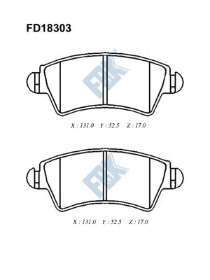 Brake Pad Set, disc brake (FD18303)