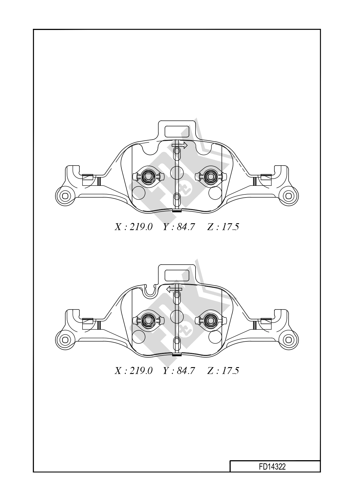 Brake Pad Set, disc brake (FD14322)