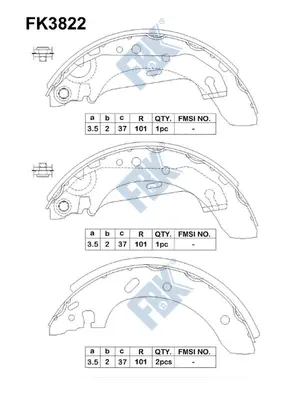 Brake Shoe Set (FK3822)