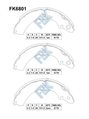 Brake Shoe Set (FK6801)