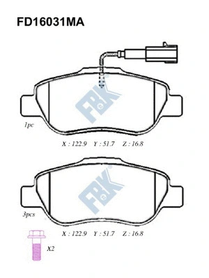 Brake Pad Set, disc brake (FD16031MA)