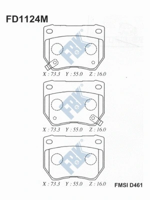 Brake Pad Set, disc brake (FD1124M)