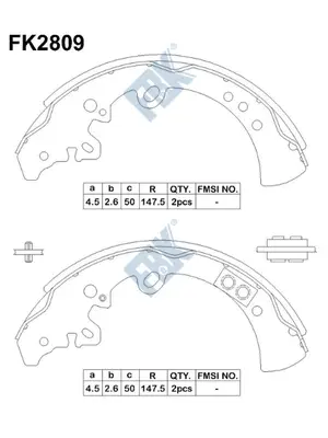 Brake Shoe Set (FK2809)