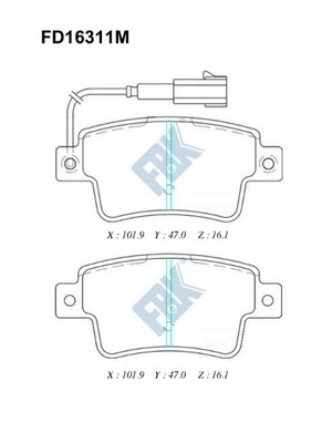 Brake Pad Set, disc brake (FD16311M)