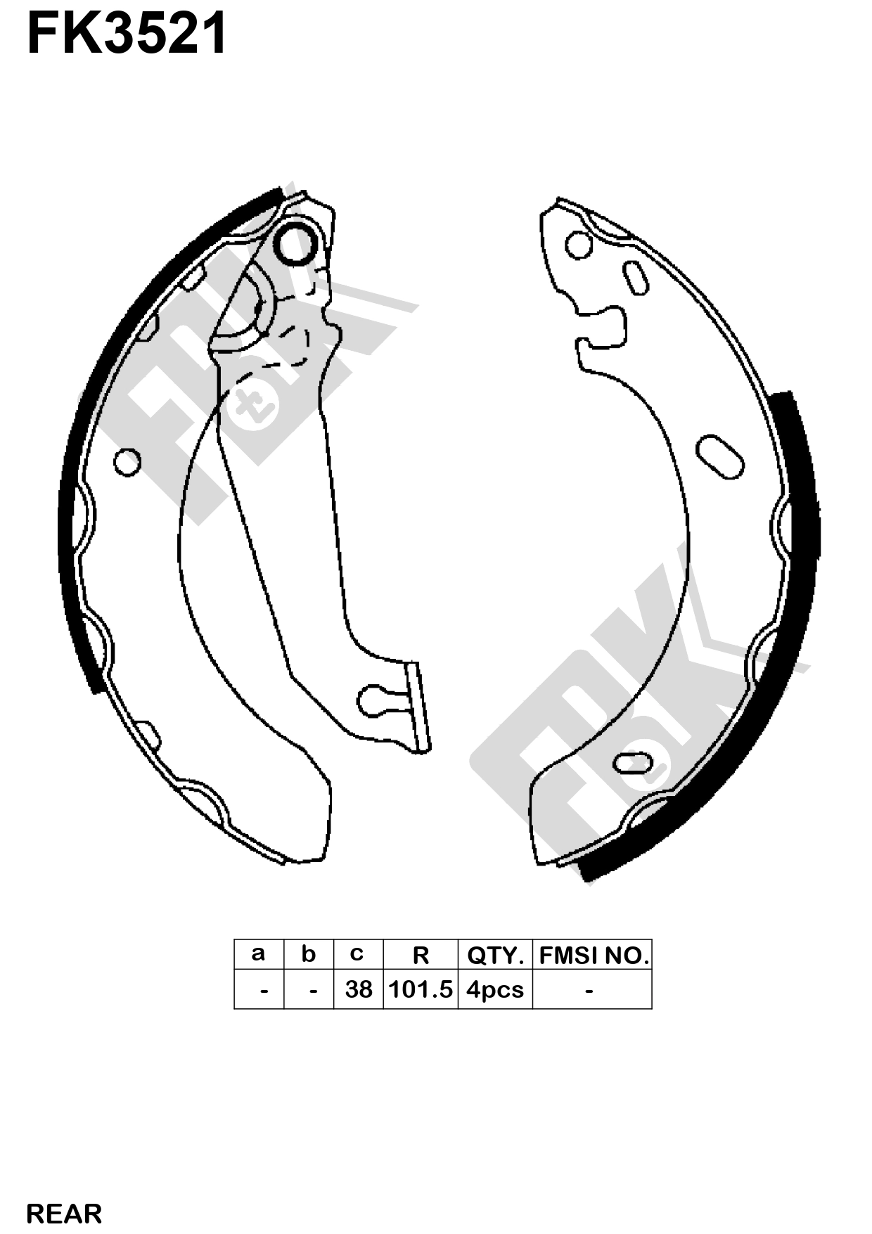 Brake Shoe Set (FK3521)