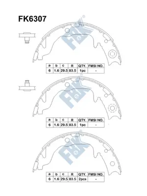 Brake Shoe Set, parking brake (FK6307)