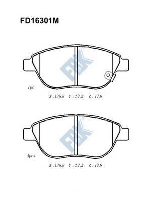 Brake Pad Set, disc brake (FD16301M)