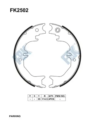 Brake Shoe Set (FK2502)