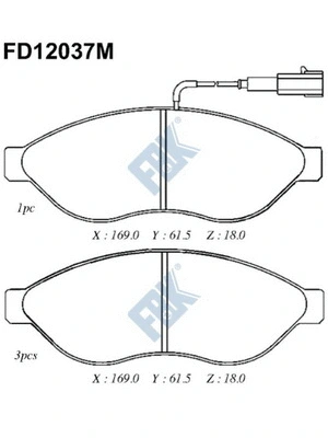 Brake Pad Set, disc brake (FD12037M)