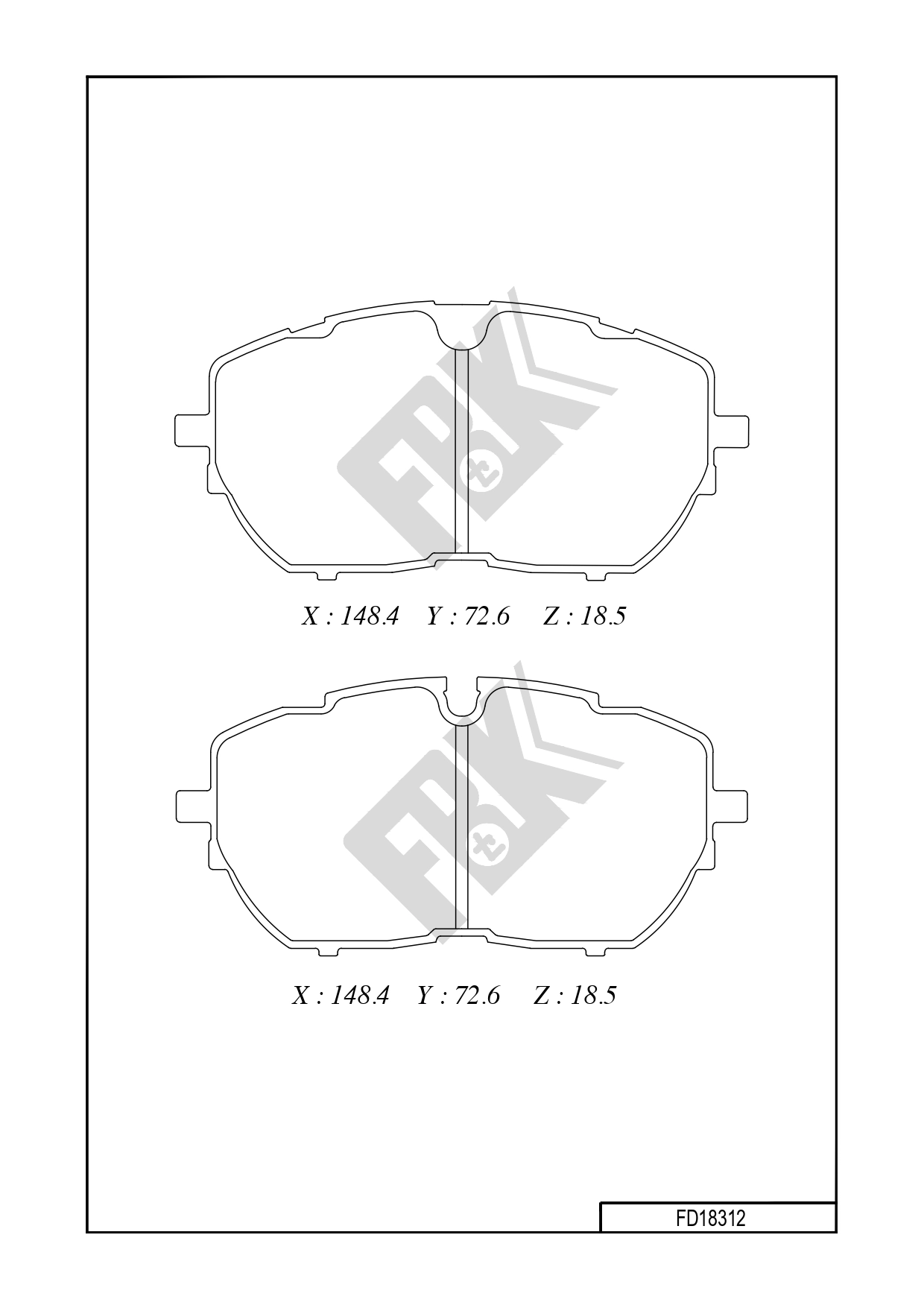 Brake Pad Set, disc brake (FD18312)