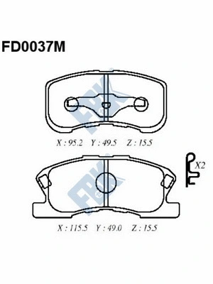 Brake Pad Set, disc brake (FD0037M)