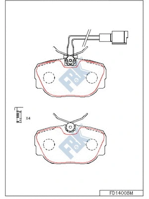 Brake Pad Set, disc brake (FD14008M)
