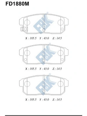 Brake Pad Set, disc brake (FD1880M)