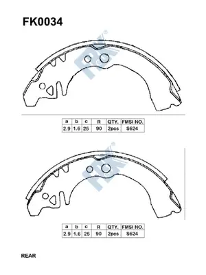 Brake Shoe Set (FK0034)