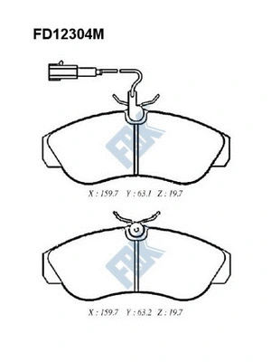 Brake Pad Set, disc brake (FD12304M)