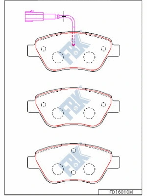 Brake Pad Set, disc brake (FD16010M)