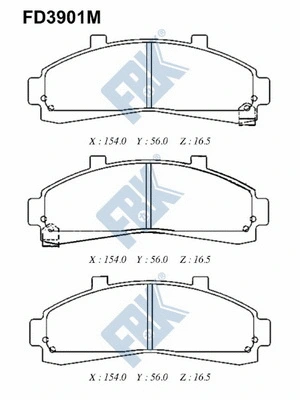 Brake Pad Set, disc brake (FD3901M)