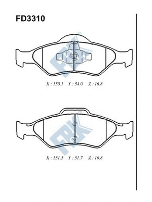 Brake Pad Set, disc brake (FD3310)