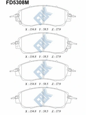 Brake Pad Set, disc brake (FD5308M)