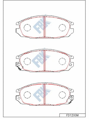 Brake Pad Set, disc brake (FD1200M)