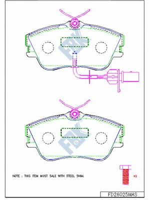 Brake Pad Set, disc brake (FD26025MAS)
