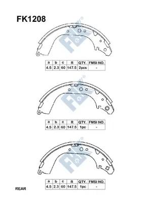 Brake Shoe Set (FK1208)