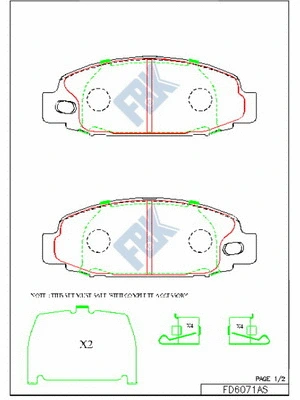 Brake Pad Set, disc brake (FD6071AS)