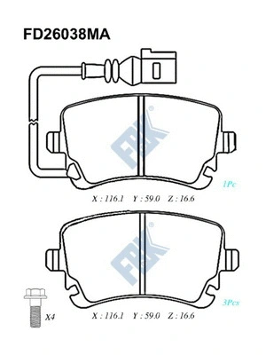 Brake Pad Set, disc brake (FD26038MA)