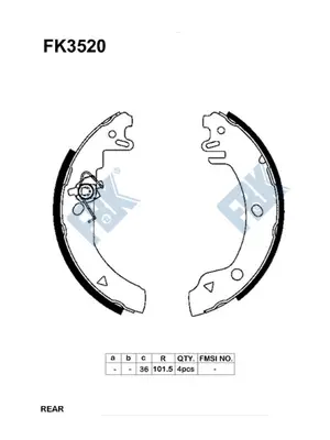 Brake Shoe Set (FK3520)