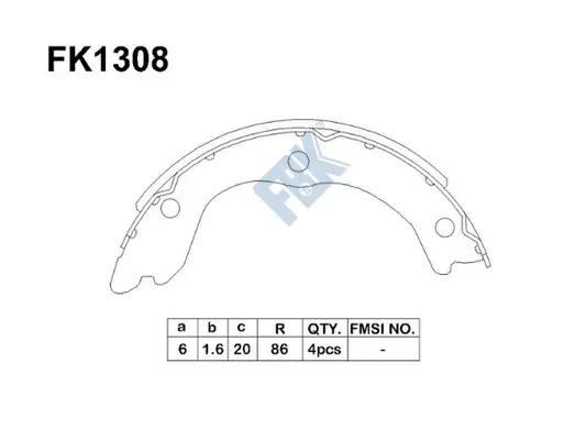 Brake Shoe Set (FK1308)