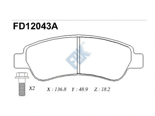 Brake Pad Set, disc brake (FD12043A)