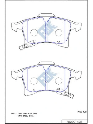 Brake Pad Set, disc brake (FD20014MS)