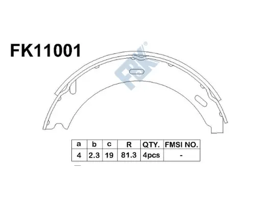 Brake Shoe Set, parking brake (FK11001)