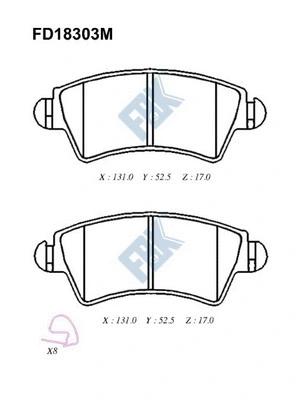 Brake Pad Set, disc brake (FD18303M)