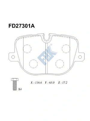 Brake Pad Set, disc brake (FD27301A)