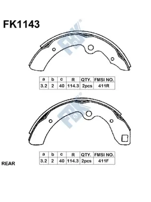 Brake Shoe Set (FK1143)